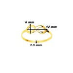 Bague Infini Femme Plaqué Or ROBBEZ MASSON, dimensions