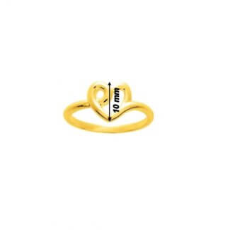 Bague Cœur Femme Plaqué Or ROBBEZ MASSON, largeur