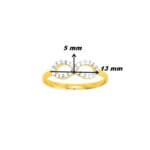 Bague Infini Femme Plaqué Or, Rhodium et Oxydes de zirconium ROBBEZ MASSON, dimensions