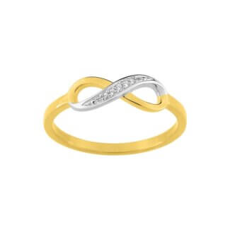Bague Femme Infini Plaqué Or, Rhodium et Oxydes de zirconium ROBBEZ MASSON