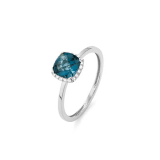 Bague Or blanc, Topaze et Diamants RG740FMNWA014 FACET