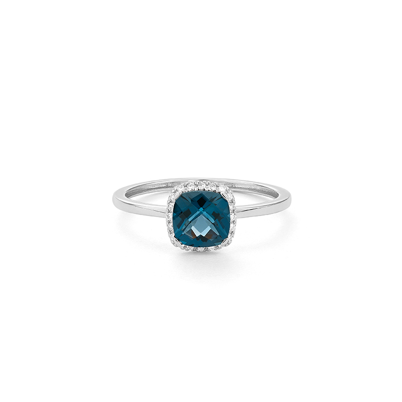 Bague Or blanc, Topaze et Diamants RG740FMNWA014 FACET, autre vue.