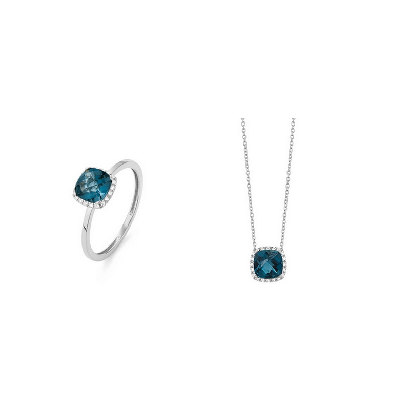 bague-femme-or-blanc-750-diamants-et-topaze-london-blue-FACET-RG740FMNWA014-ensemble Collier Or blanc, Topaze et Diamants P8735FMNWA842 FACET, parure.