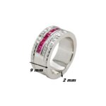 Bague Or blanc, Rubis et Diamants RE877FMNWAQ14 FACET, dimensions