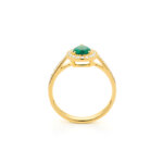 Bague Or Jaune, Emeraude et Diamants R9107116GYN14 FACET, autre vue.