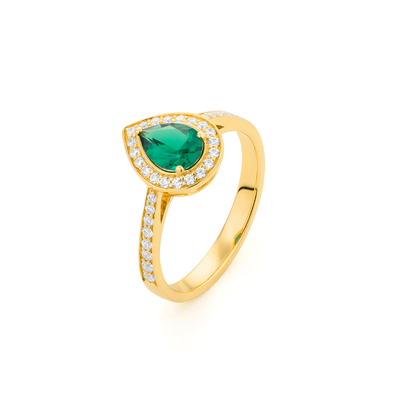 bague-femme-or-jaune-750-emeraude-et-diamants-FACET-R9107116GYN14 Bague Or Jaune, Emeraude et Diamants R9107116GYN14 FACET