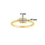Bague Femme Plaqué Or, Rhodium et Oxydes de zirconium ROBBEZ MASSON, dimensions