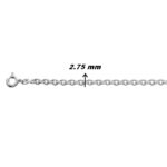 Chaîne forçat ronde Argent rhodié 2.75 mm ROBBEZ MASSON, largeur.