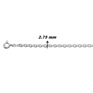 Chaîne forçat ronde Argent rhodié 2.75 mm ROBBEZ MASSON, largeur.