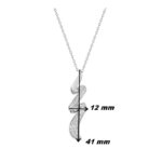 Collier torsadé Femme Argent rhodié et Oxydes de zirconium ROBBEZ MASSON, dimensions.