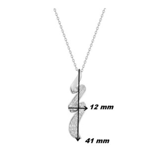 Collier torsadé Femme Argent rhodié et Oxydes de zirconium ROBBEZ MASSON, dimensions.