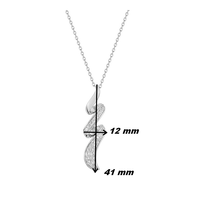 collier-femme-argent-rhodié-et-oxydes-robbez-masson-ASCN03Z40-dimensions Collier torsadé Femme Argent rhodié et Oxydes de zirconium ROBBEZ MASSON, dimensions.