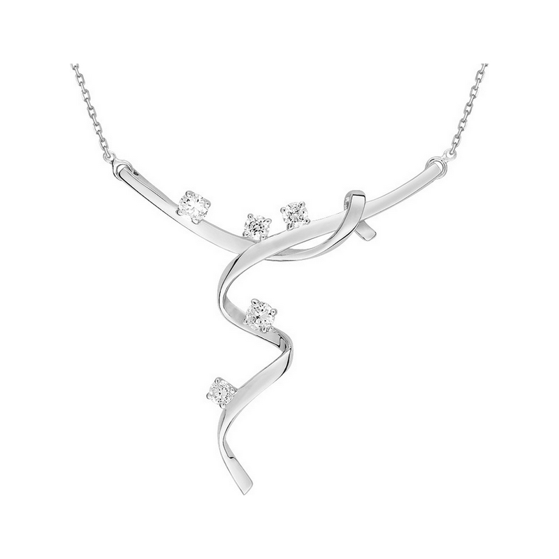 collier-femme-argent-rhodié-et-oxydes-robbez-masson-ASCR56Z40 Collier Femme Argent rhodié et Oxydes de zirconium ROBBEZ MASSON