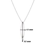 Collier long ovale Femme Argent rhodié ROBBEZ MASSON, dimensions.