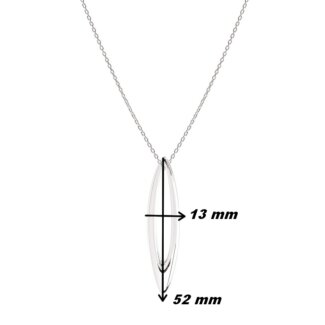 Collier long ovale Femme Argent rhodié ROBBEZ MASSON, dimensions.