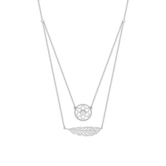 Collier double Femme Argent rhodié et Oxyde de zirconium ROBBEZ MASSON