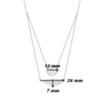 Collier double Femme Argent rhodié et Oxyde de zirconium ROBBEZ MASSON, dimensions.