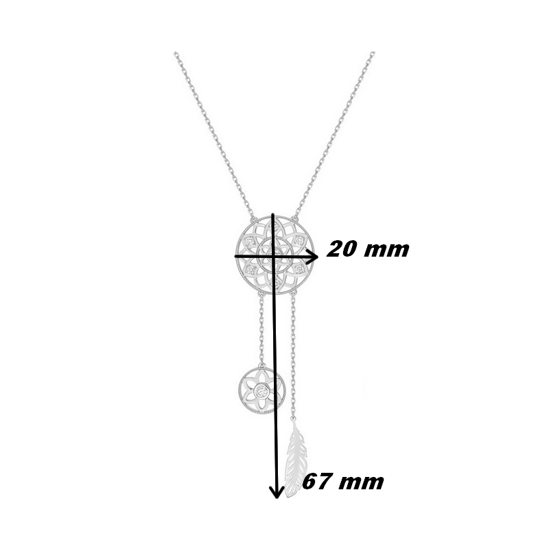 collier-femme-attrape-reve-argent-rhodié-robbez-masson-332320-1-dimensions Collier Attrape rêve Argent rhodié et Oxydes de zirconium ROBBEZ MASSON, dimensions.