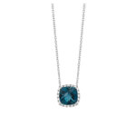 Collier Or blanc, Topaze et Diamants P8735FMNWA842 FACET