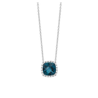 Collier Or blanc, Topaze et Diamants P8735FMNWA842 FACET