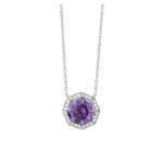 Collier Femme Platine, Améthyste et Diamants FACET P8350FMTWNCQ0