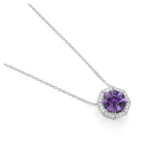 Collier Femme Platine, Améthyste et Diamants FACET P8350FMTWNCQ0, autre vue.
