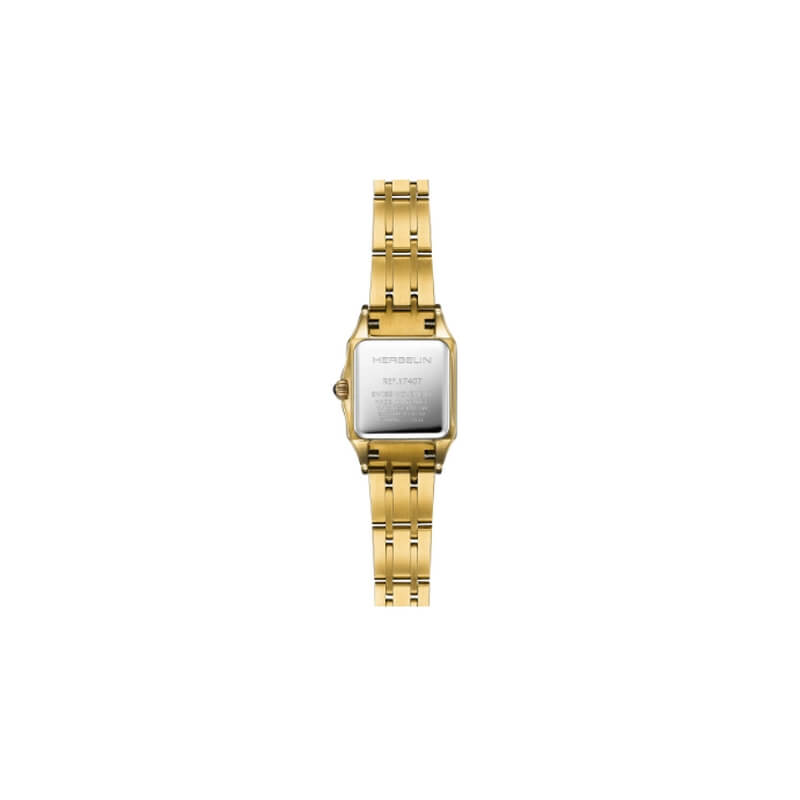 montre-femme-herbelin-luna-mini-acier-inoxydble-17407BP1N08-dos Montre Femme LUNA mini HERBELIN Acier inoxydable doré 17407BP1N08, dos.