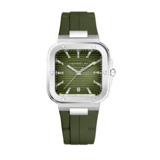 Montre Homme, Cap Camarat Square HERBELIN, Acier inoxydable et Elastomère FKM kaki 12246A116CK