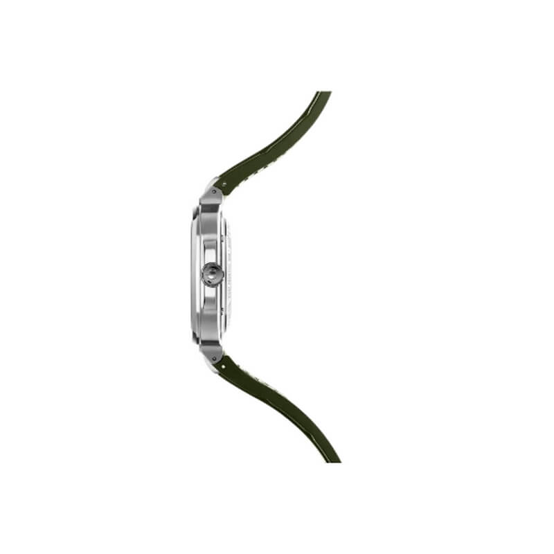 montre-homme-cap-camarat-square-mouvement-suisse-acier-et-FKM-HERBELIN-kaki-12246A116CK-coté Montre Homme, Cap Camarat Square HERBELIN, Acier inoxydable et Elastomère FKM kaki 12246A116CK, côté