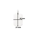 Pendentif Homme Argent rhodié plaque tonneau ROBBEZ MASSON, dimensions.