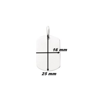 Pendentif Homme Argent rhodié plaque tonneau ROBBEZ MASSON, dimensions.