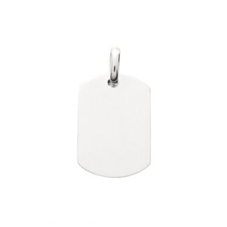 Pendentif Homme Argent rhodié plaque tonneau large ROBBEZ MASSON