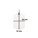 Pendentif Homme Argent rhodié plaque tonneau large ROBBEZ MASSON, dimensions.