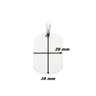 Pendentif Homme Argent rhodié plaque tonneau large ROBBEZ MASSON, dimensions.