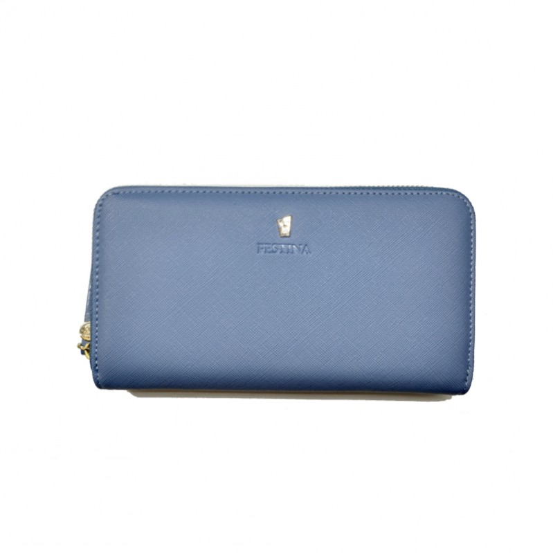 portefeuille-pochette-femme-cuir-bleu-FESTINA-FM124-M Portefeuille Femme FESTINA FM124/M bleu clair