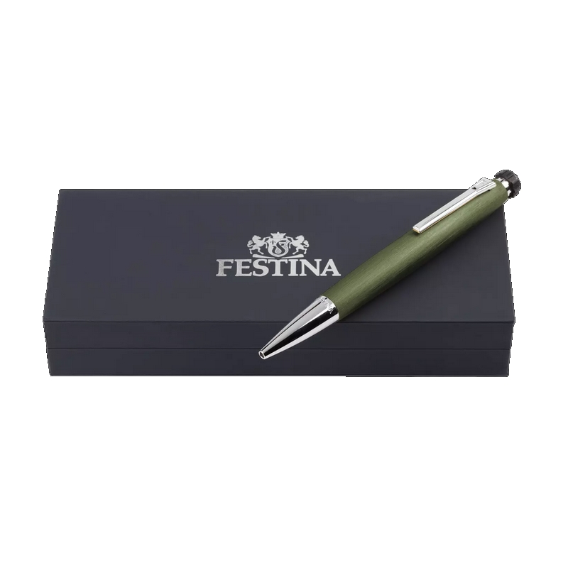 stylo-a-bille-kaki-foncé-FESTINA-FWS4104-T-boite Stylo à bille FESTINA kaki foncé, encre noir FWS4104/T, boîte.