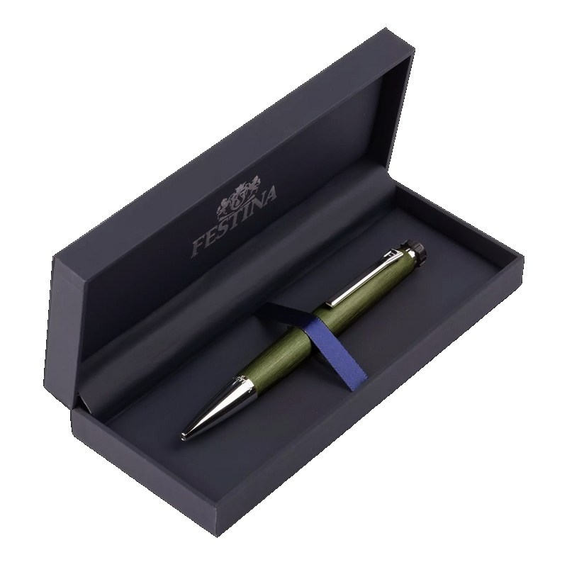 stylo-a-bille-kaki-foncé-FESTINA-FWS4104-T-emballage Stylo à bille FESTINA kaki foncé, encre noir FWS4104/T, écrin.