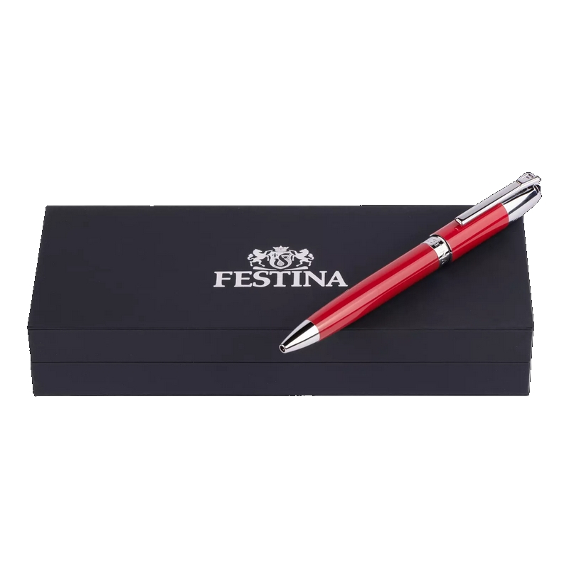 stylo-a-bille-rouge-FESTINA-FWS4110-P-boite Stylo à bille rouge FESTINA FWS4110/P classique, encre noir, boîte.