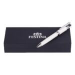 Stylo à bille FESTINA blanc encre noir FWS4110/F, boîte.